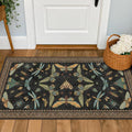 Small Black Entryway Runner Rug by HazoHaus