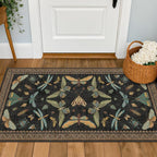Small Black Entryway Runner Rug by HazoHaus