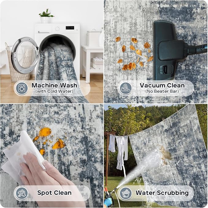 5x7 Area Rugs for Living Room Rug Washable: Modern Rug for Dining Room Bedroom - Image 5