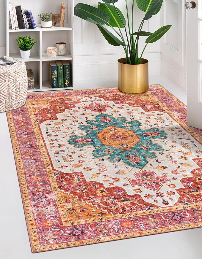 Moynesa Ultra-Thin Washable Vintage Area Rug by Moynesa