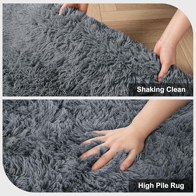 Shag Area Rugs for Bedroom Living Room, 5X8 Ultra Soft Fluffy Area Rugs for Dorm - Image 5