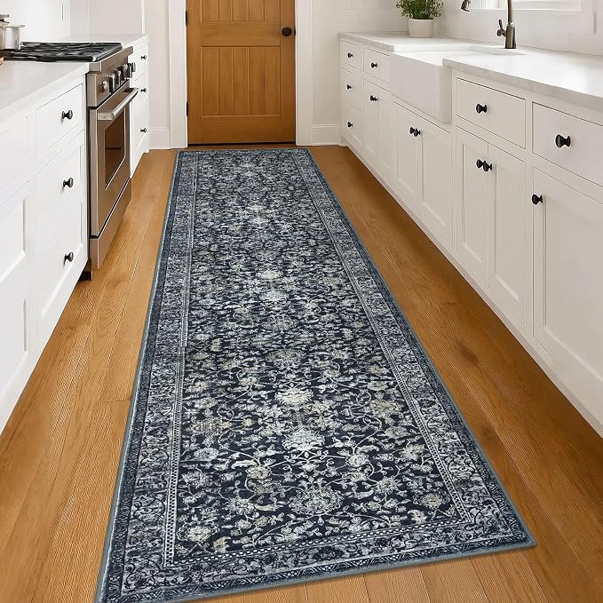 KILOCOCO Runner for Hallway 3x14 Runner Rug Printed Vintage Floral Washable Rug - Image 3