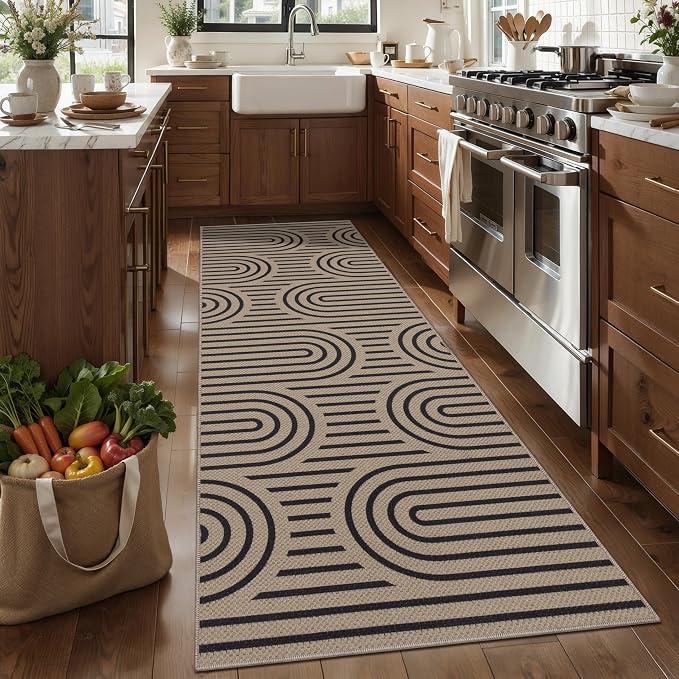 Tangsoo Modern Rainbow Easy Jute Rug 2.6x10 Washable Kitchen Runner - Image 2