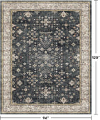 Black Farmhouse Washable 8x10 Area Rugs - Image 2