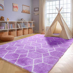 ONASAR 5x7 Area Rugs for Living Room Bedroom, Fluffy Purple and White Throw Rug - Image 9