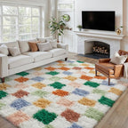 PureCozy 8'x10'+2'x6 Colorful Shag Rug Set of 2 - Image 5