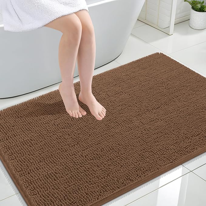 OLANLY Large Bathroom Rugs 44x32, Extra Soft Absorbent Chenille Bath Rugs by OLANLY