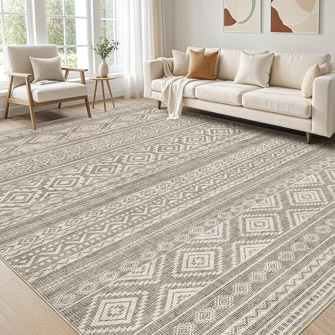 cotiled 9x12 Area Rugs Living Room Rug: Washable Boho Rugs by COTILED