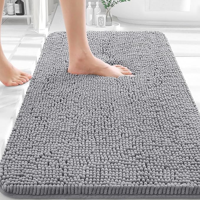 OLANLY Bathroom Rugs 30x20, Extra Soft Absorbent Chenille Bath Rugs, Rubber by OLANLY