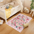 DUKINO 3x4 Area Rug, Lightweight Non Slip Washable Floral Rug, Indoor Low Pile - Image 4