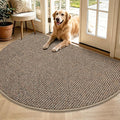 BEQHAUSE Dirt Trapper Door Mat 48" x 72" Half Circle Non Slip Washable Doormats by BEQHAUSE