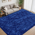 6x9 Area Rug for Living Room:Ultra Soft Fluffy Shag Navy Blue Rugs, Large Fuzzy - Image 2