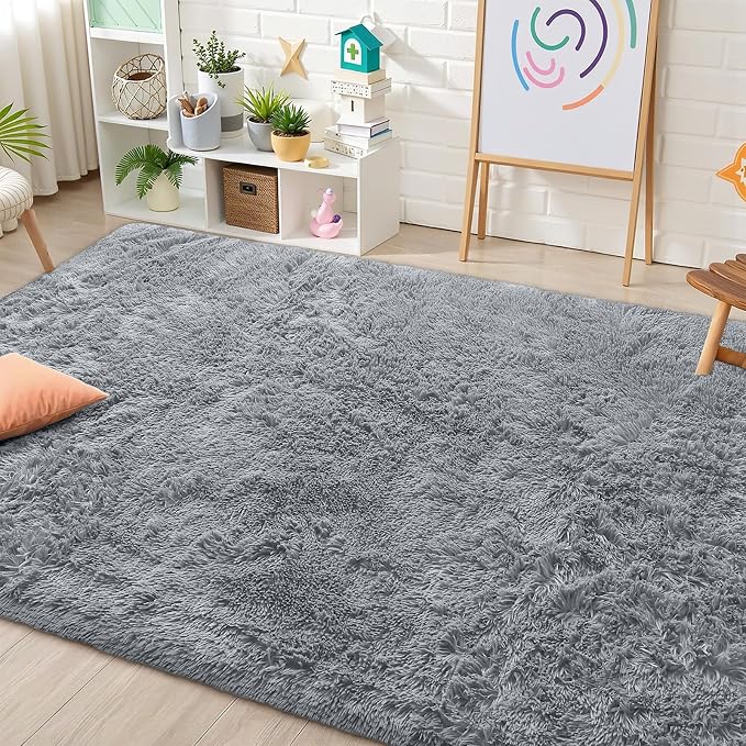 OLANLY Area Rugs for Living Room Bedroom, Machine Washable 4x5.9 ft Soft Fluffy - Image 6