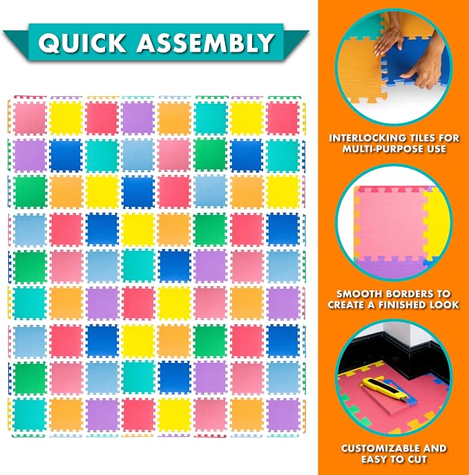 ProSource Baby Play Mat, Soft Foam Floor Tiles - Image 6