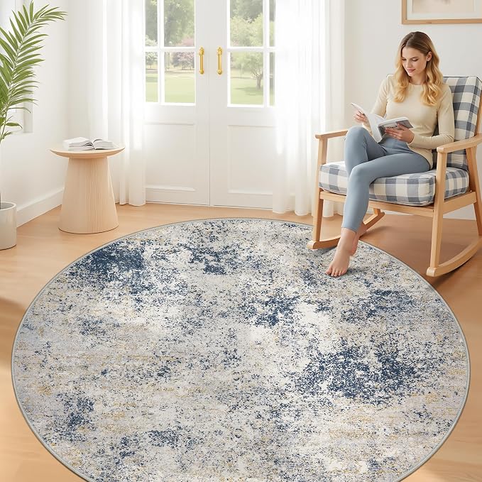 8ft Washable Round Rug - Image 3