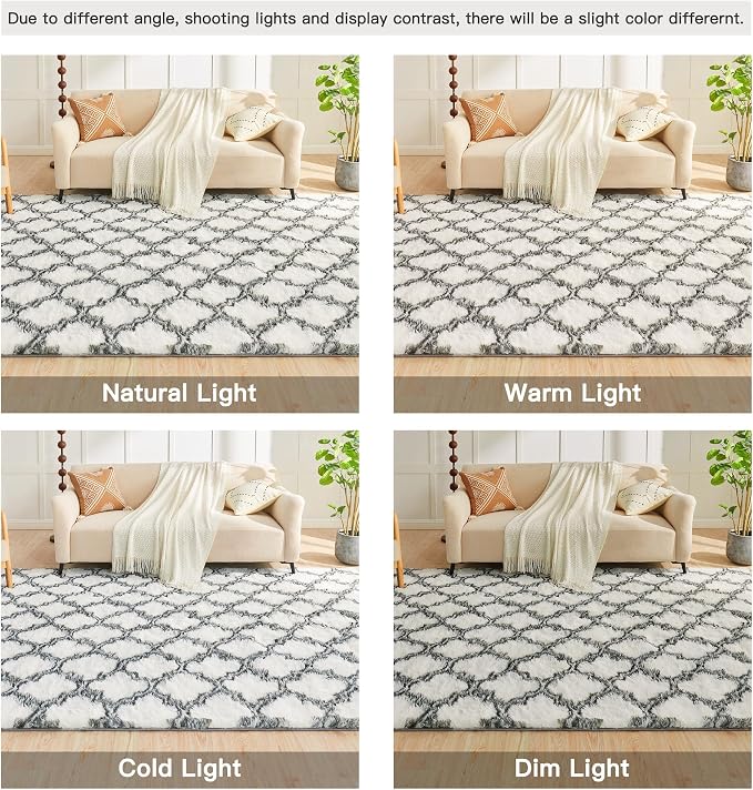 Litanika 4x6 Geometric Shag Area Rug - Image 7