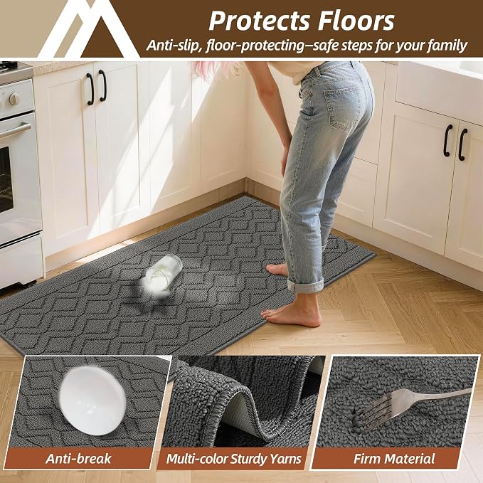COSY HOMEER Kitchen Rugs 24"x35" Non-Slip Washable Kitchen Mats - Image 6
