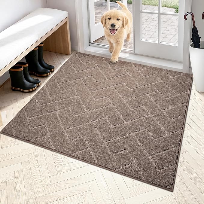 PURRUGS Dirt Trapping Door Mat 48" x 48", Non-Slip Machine Washable Entry Rug by PURRUGS