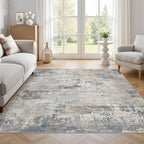 UERMEI Square Area Rugs : Washable 6x6 Neutral Modern Abstract Carpet - Image 5