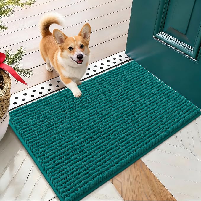 OLANLY Dog Door Mat for Muddy Paws 24x16, Ultra Absorbent Chenille Mud Doormat by OLANLY