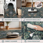 Blue 3x6 Washable Rug for Large Entryway - Image 4