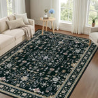 3x5 Area Rugs Living Room Rug: Washable Vintage Boho Medallion Rug No Slip - Image 9