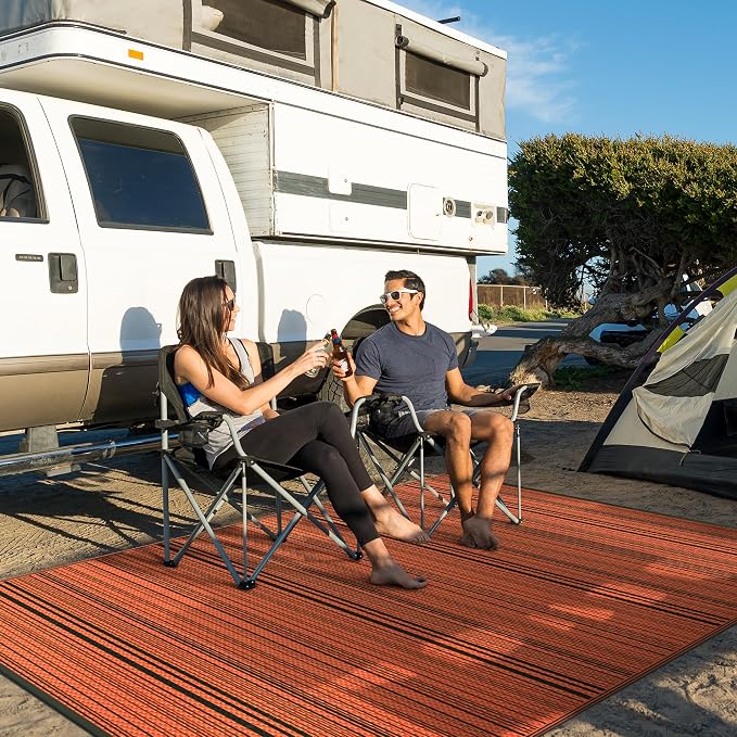 GENIMO Outdoor Rug for Patio Clearance, Reversible Plastic Camping Rugs - Image 2