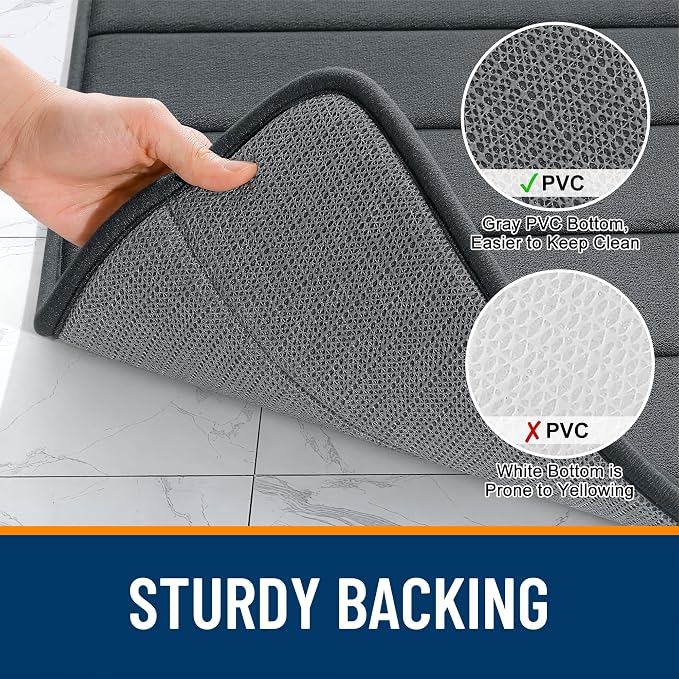 OLANLY Memory Foam Bath Mat 35x16, Super Soft Absorbent Bathroom Rugs, Quick Dry - Image 7