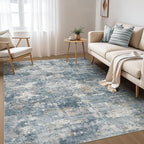 Nakagishi 5x7 Area Rugs Living Room: Washable Abstract Large Neutral Soft Rug by NakagishiAreaRug