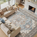 8x10 Area Rugs Living Room: Washable Vintage Rug Large Non-Slip Stain Resistant - Image 6
