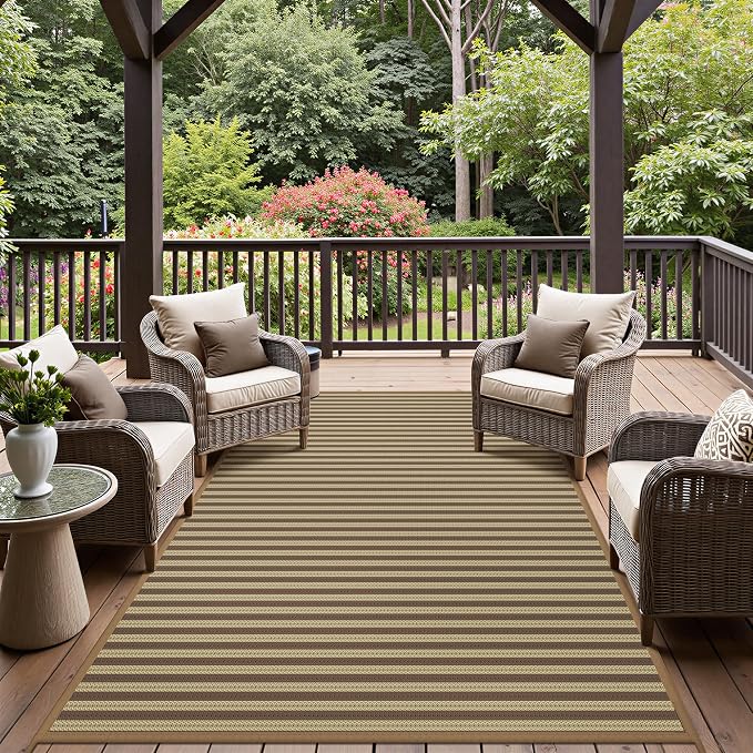 GENIMO Outdoor Rug for Patio Clearance, Lightweight Waterproof RV Camping Mat - Image 3
