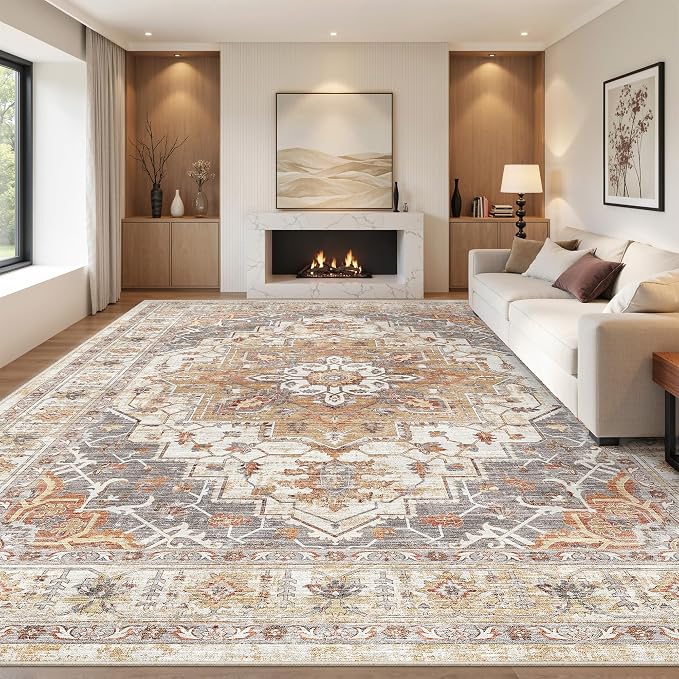 befbee 10x14 Area Rugs, Ultra-Thin Washable Rugs by Befbee