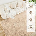 Litanika 8x10 Shag Area Rug for Living Room Bedroom, Non-Shedding Modern Indoor - Image 4
