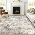 Square Rug 7x7 Living Room: Large Washable Abstract Modern Soft Area Rug Stain by LOONGRUG