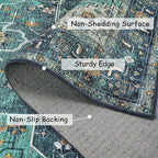 Moynesa Ultra-Thin Washable Round Rug - 4ft Oriental Circle Area Rugs - Image 5