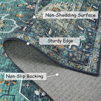 Moynesa Ultra-Thin Washable Vintage Area Rug - Image 3