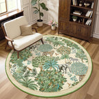 GarveeHome Jungle Round Washable Rugs 4ft Non-Slip Soft Round Rug - Image 2