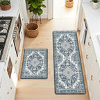 Boho Kitchen Mats for Floor 2 Piece Set Anti Fatigue Cushioned PVC Kitchen Rugs - Image 8