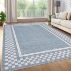 Small Bedroom Area Rug 3x5 Checkered Area Rug - Image 8