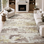 DCX Abstract Area Rug 5x7, Washable Brown Modern Rug by DCXWashableRug