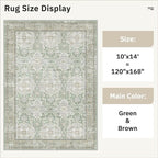 Soalmost 10x14 Area Rugs for Living Room, Non Slip Machine Washable Vintage Rugs - Image 5