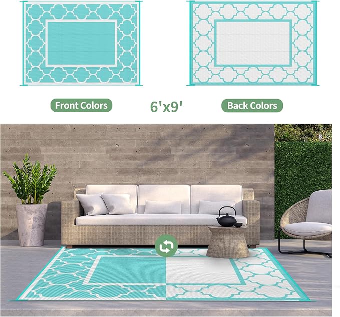 GENIMO 6' x 9' Outdoor Rug Waterproof - Image 6