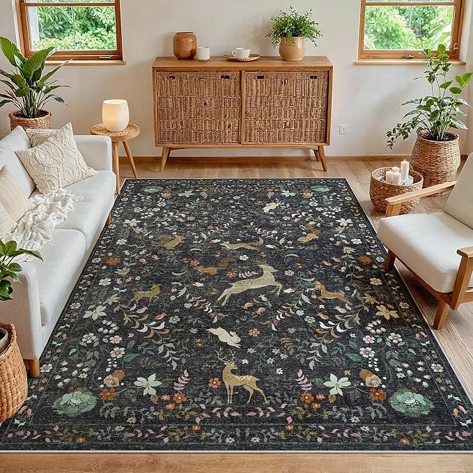 6x9 Area Rugs Washable Rug: Large Boho Living Room Rug Soft Non-Slip Low Pile - Image 7