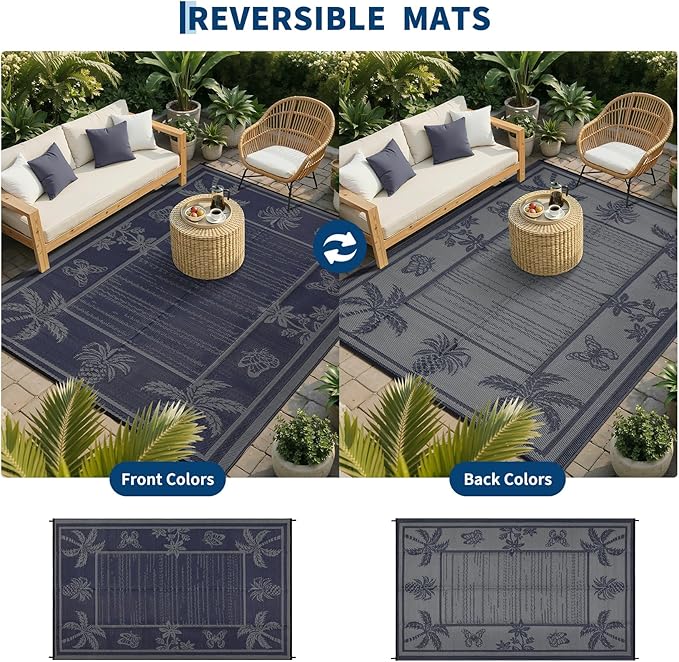 Garvee Outdoor Rug 9x12 Waterproof - Image 3