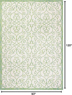 JONATHAN Y Vintage Filigree Indoor Outdoor Area Rug 8X10 Cream/Green, Madrid - Image 2