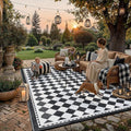 HUGEAR Outdoor Waterproof Rug 9'x12' Plastic Straw Rugs Washable Reversible by HUGEAR