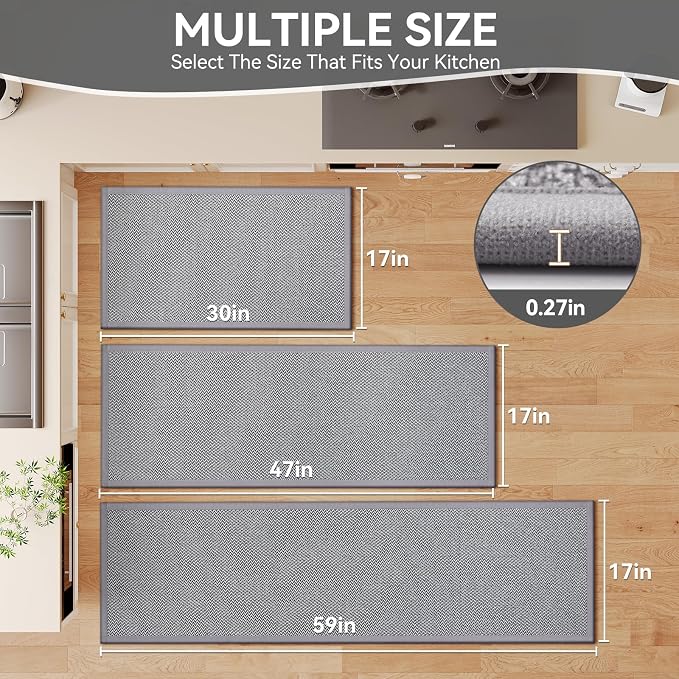 Kitchen Rugs Non-Slip and Washable, Kitchen Mats - Image 2