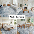 6x9 Area Rugs for Living Room Washable Rug: Anti-Skid Abstract Modern Living - Image 3