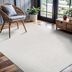 CAMILSON Easy Jute Rug 4x6, Indoor Outdoor Off-White Farmhouse Area Rugs by CAMILSONIndoorOutdoorAreaRugs