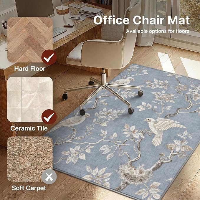 36"x60" Office Chair Mat for Hardwood Tile Floor, Under Desk Carpet Protector - Image 3